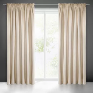 Euro Firany Zasłona Dekoracyjna Euro Villa Beż 140x270 - Zasłony - miniaturka - grafika 1