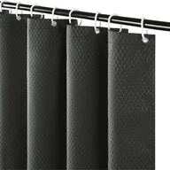 Zasłony prysznicowe - Zasłona prysznicowa Waffle Weave, tkanina wodoodporna, odpowiednia do wanny lub łazienki, 180 x 180 cm (ciemnoszara) - miniaturka - grafika 1