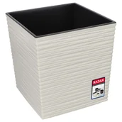 Donice - Donica na kwiaty z wkładem 40 x 40 cm, kremowa - miniaturka - grafika 1