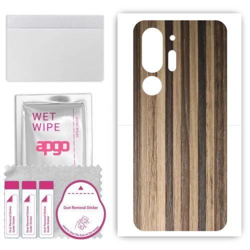 folia naklejka skórka strukturalna na TYŁ do HTC U24 Pro - Drewno Paski Mix - apgo SKINS