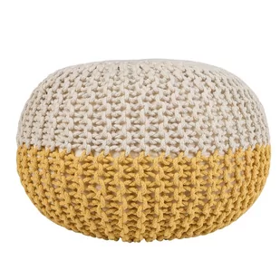 Beliani Puf 50 x 35 cm żółto-beżowy CONRAD - Taborety i hokery - miniaturka - grafika 1