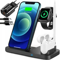 Ładowarki do telefonów - ŁADOWARKA INDUKCYJNA 4W1 DO MAGSAFE DO IPHONE 11 12 13 14 15 APPLE WATCH - miniaturka - grafika 1