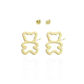 Kolczyki - Kolczyki Pozłacane z Misiem - miniaturka - grafika 1