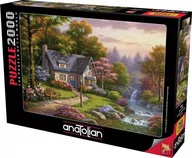 Puzzle - Anatolian Puzzle 2000 elementów. Domek z wodospadem w tle - miniaturka - grafika 1