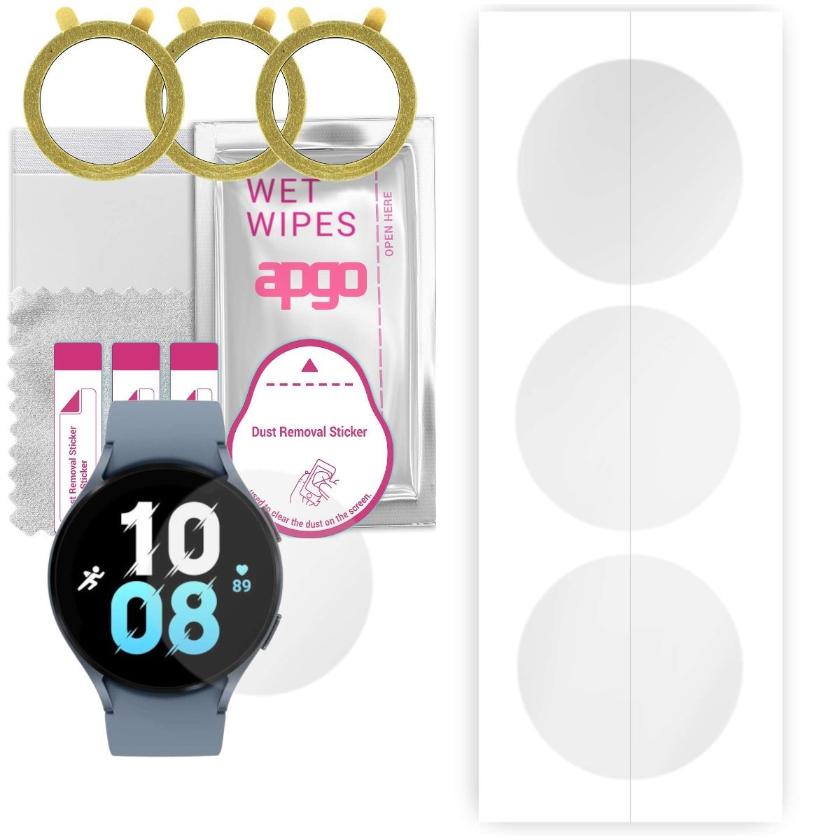 3x Folia hydrożelowa do Samsung Galaxy Watch 5 44mm - apgo Smartwatch Hydrogel Protection Ochrona na ekran smartwatcha