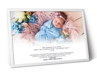 Plakat podziękowanie dla lekarza, położnej ramka a4 + zdjęcie dziecka - Kartki okolicznościowe i zaproszenia - miniaturka - grafika 1