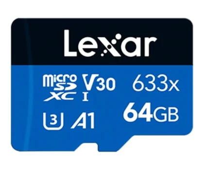 Lexar 64GB High-Performance 633x microSDXC UHS-I A1 V30