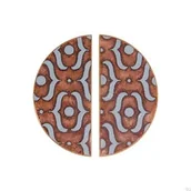 Zawiasy, okucia i inne akcesoria - Gałka meblowa Pattern Półokrągła 100 Dębowa Emaliowana Szara - Olej Bezbarwny Połysk Komplet 2szt. - miniaturka - grafika 1