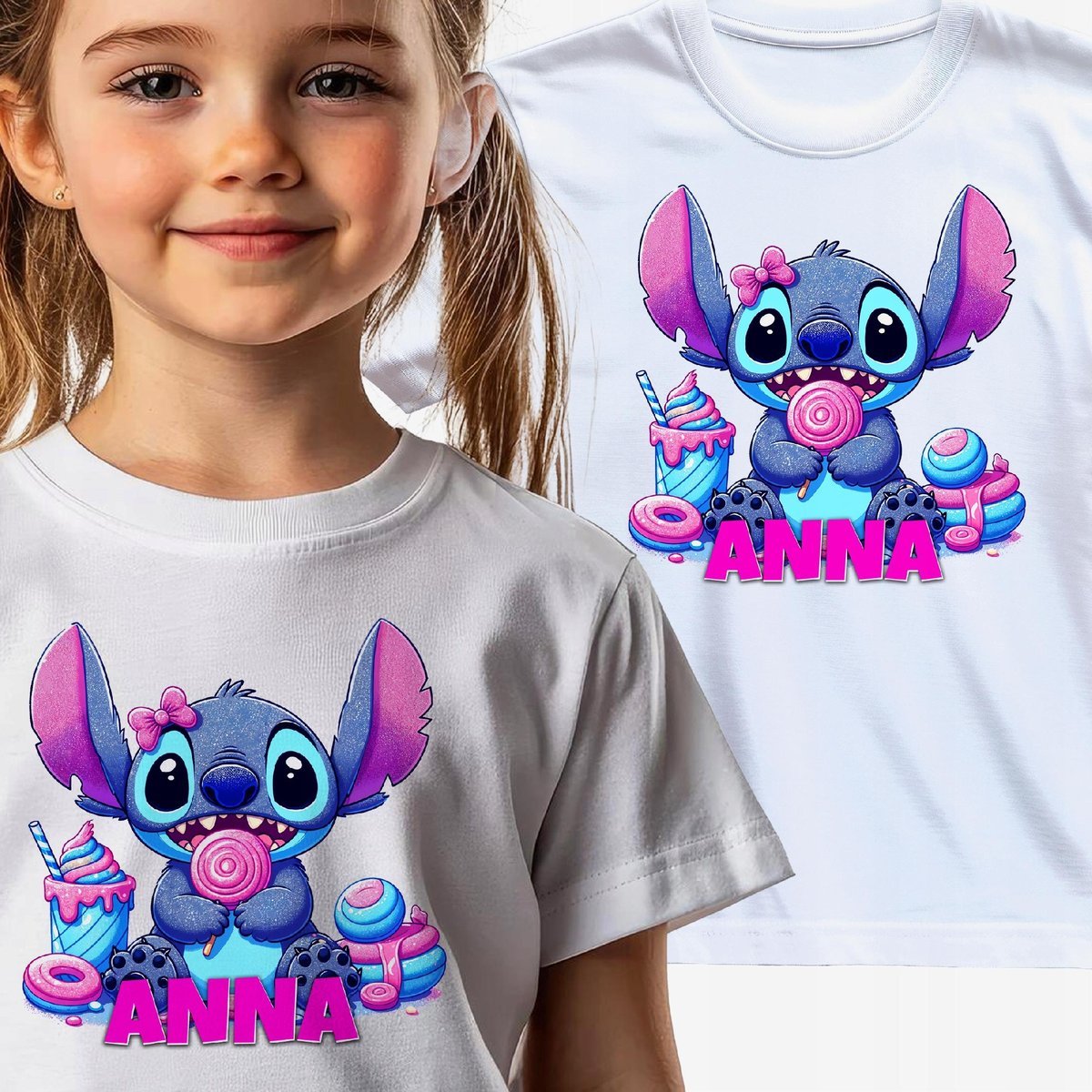 KOSZULKA DZIECIĘCA Z IMIENIEM LILO I STICH STITCH ANGEL ŚWIĘTA MIKOŁAJ 9-11