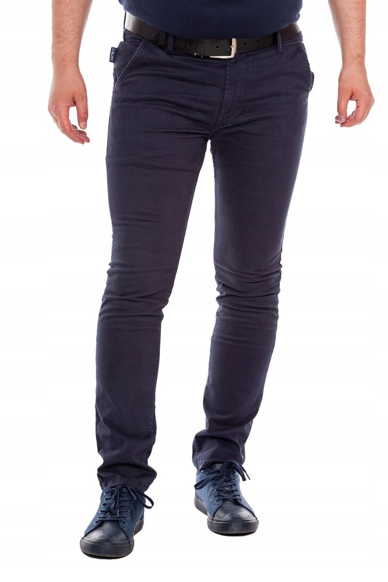 Męskie Spodnie Chinosy Bawełniane Polski Producent Rurki 90 cm/L32