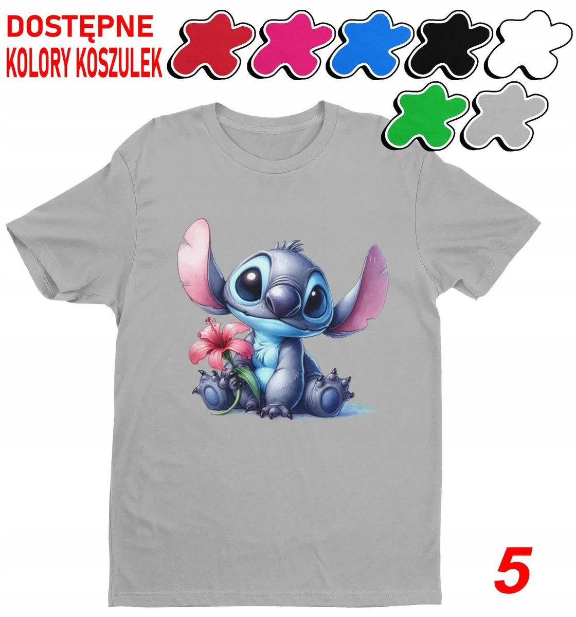 Koszulka Dziecięca Z Nadrukiem Stitch Stich Angel Dużo Wzorów -M 134-140