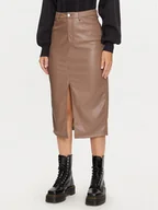 Spódnice - ONLY Spódnica z imitacji skóry Kiri 15324778 Brązowy Regular Fit - miniaturka - grafika 1