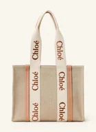 Torebki damskie - Chloé Torba Shopper Woody beige - miniaturka - grafika 1