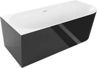 Wanny - Mexen Mia wanna wolnostojąca narożna lewa 150 x 75 cm, biała/czarna, przelew biały - 52691507575L-20 - miniaturka - grafika 1