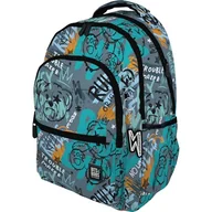 Torby na laptopy - Grafoplás - Plecak szkolny z trzema przegrodami, 33 x 46 x 22,5 cm, 30 litrów, wyściełany obszar na laptopa, model pokoju, wzór Bear, Bits & Bobs Pop Up Design, idealny do przyborów szkolnych, Szary - miniaturka - grafika 1