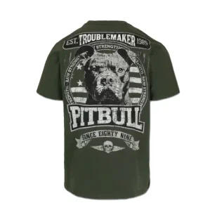 Pit Bull T-shirt Koszulka Męska Troublemaker Old Green - Koszulki sportowe męskie - miniaturka - grafika 1