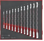 Klucze i nasadki - Teng Tools Zestaw kluczy płasko-oczkowych z grzechotką 8-19mm 12szt. 238270102 - miniaturka - grafika 1