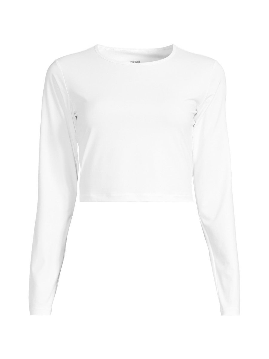 Koszulka damska treningowa Casall Graphic Crop Long Sleeve biały M