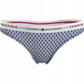 Majtki damskie - TOMMY HILFIGER STRINGI DAMSKIE MAJTKI 1P THONG PRINT NIEBIESKIE r.XS - miniaturka - grafika 1