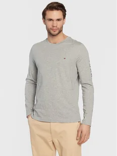 Tommy Hilfiger Longsleeve Logo MW0MW09096 Szary Slim Fit - Koszulki męskie - miniaturka - grafika 1