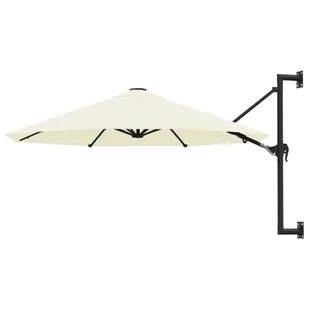 vidaXL Parasol ścienny na metalowym słupku, 300 cm, piaskowy - Parasole ogrodowe - miniaturka - grafika 1
