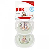 Smoczki uspokajające - Nuk Smoczek uspokajający silikonowy 6-18 mies. Star Kubuś/Tygrysek 10736922 - miniaturka - grafika 1