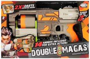 Pistolet Na Strzałki Hip Shot Double Magas Dwa Magazynki - Zabawki militarne - miniaturka - grafika 1