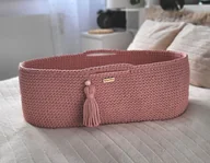 Łóżeczka i kojce - Kosz Mojżesza BOHO bawełniany Handmade z materacykiem - blush - miniaturka - grafika 1