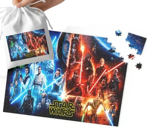 PUZZLE - STAR WARS GWIEZDNE WOJNY WZORY Z BAJEK I GIER 24el + WORECZEK - Puzzle - miniaturka - grafika 1