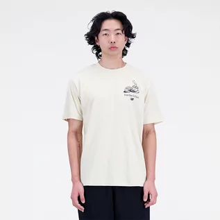 Koszulki męskie - Koszulka męska New Balance MS31520BK  biała - grafika 1
