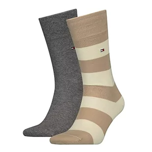 Tommy Hilfiger Men's TH Men Rugby 2P CLSSC Sock, beżowy, 39/42, beżowy, 39-42 EU - Skarpetki męskie - miniaturka - grafika 1
