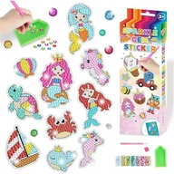 Zabawki kreatywne - NAKLEJKI haft diamentowy SYRENKA DELFIN mozaika - miniaturka - grafika 1