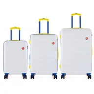 Walizki - Zestaw walizek SEMI LINE T5842-0 Biały - miniaturka - grafika 1