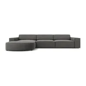 Narożniki - Szara aksamitna sofa narożna (lewy narożnik) Jodie - Micadoni Home - miniaturka - grafika 1