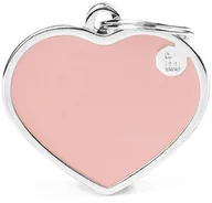 Odblaski i adresówki - Zawieszka Adresówka Identyfikator z grawerem dla psa i kota różowe serce z obramówką L - miniaturka - grafika 1