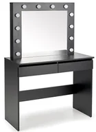 Toaletki - Czarna toaletka z szufladami i lustrem podświetlanym N1-N18 - miniaturka - grafika 1