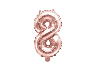 PartyDeco Balon foliowy, cyfra 8, różowy, 35 cm - Balony i akcesoria - miniaturka - grafika 4