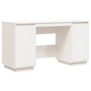 Biurka - Drewniane biurko sosnowe 140x50x75 cm, białe - miniaturka - grafika 1