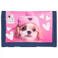 Portfele - Portfel dla dziewczynki młodzieżowy składany mały piesek kolor róż Derform - miniaturka - grafika 1