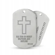 Łańcuszki - Srebrny Nieśmiertelnik Prezent Cytaty z Bibli Wzo - miniaturka - grafika 1