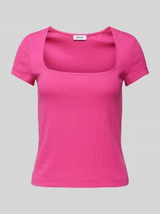 T-shirt z dekoltem w łódkę - Koszulki i topy damskie - miniaturka - grafika 1