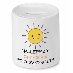 SKARBONKA DLA CHŁOPAKA NAJLEPSZY POD SŁOŃCEM z Nadrukiem ze Zdjęciem - Skarbonki - miniaturka - grafika 1