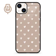 Etui i futerały do telefonów - Serduszka beż - iPhone 13 Etui szklane flexible indukcyjne - miniaturka - grafika 1
