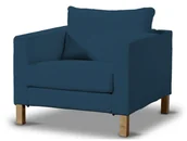 Pokrowce na meble - Dekoria pl pl Pokrowiec na fotel Karlstad krótki Ocean Blue morski niebieski) 89 x 89 x 64 cm Cotton Panama 619-702-30 - miniaturka - grafika 1