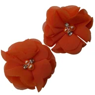 Sztuczne kwiaty - Kwiat Ozdobny Z Materiału Pomarańczowy 2 Szt. Nr 1 - miniaturka - grafika 1