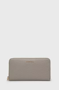 Coccinelle portfel skórzany damski kolor szary - Portfele - miniaturka - grafika 1