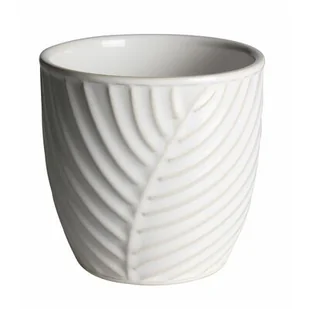 Osłonka ceramiczna JUNE 13,5 x 13,5 x 13 cm kremowa - Donice - miniaturka - grafika 1