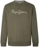 Bluzy męskie - Pepe Jeans Bluza męska Ryan Crew, Zielony (oliwkowy), XL - miniaturka - grafika 1