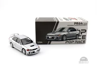 POP RACE PR64-0140 Mitsubishi Lancer Evolution IV Steel Silver Metallic PR640140 - Samochody i pojazdy dla dzieci - miniaturka - grafika 1