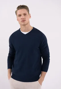 Sweter z dekoltem w serek S-STIG - Swetry męskie - miniaturka - grafika 1